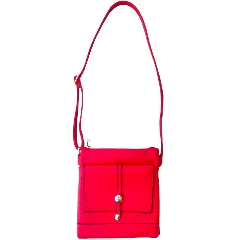 Red Faux Leather Crossbody